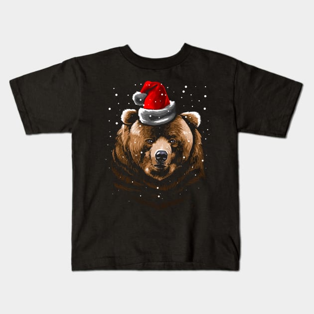 Bear Christmas Kids T-Shirt by albertocubatas